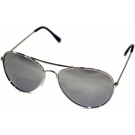 Neon Nation Kid Size Aviator Sunglasses with Silver Mirror Lens