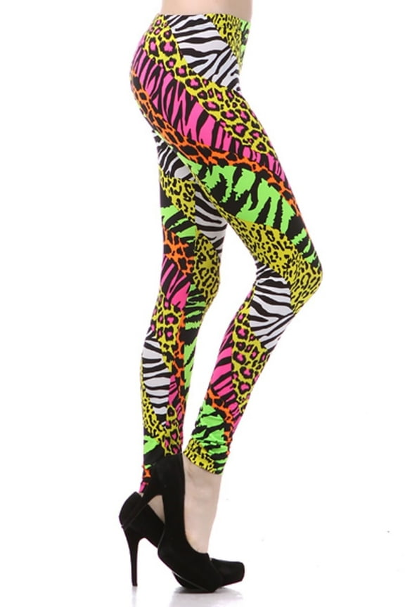 Multicolor Zebra Animal Print Rockstar Leggings 80s
