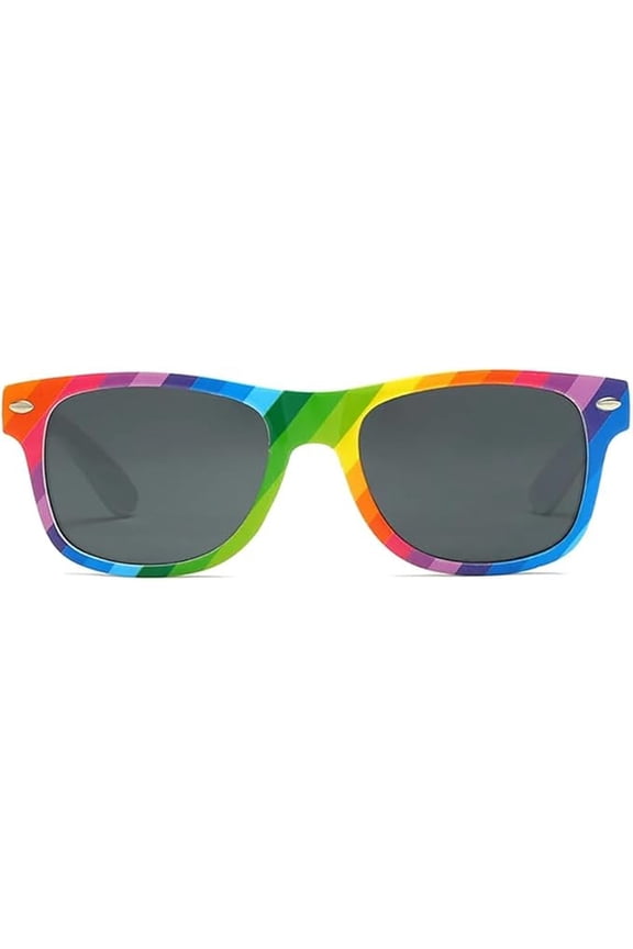 Rainbow Pattern Rectangular Shaped Sunglasses Pride Festival Glasses