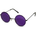 thumbnail image 1 of Neon Nation Round Circular Party Retro Hippie Sunglasses with Colored Lens, 1 of 2