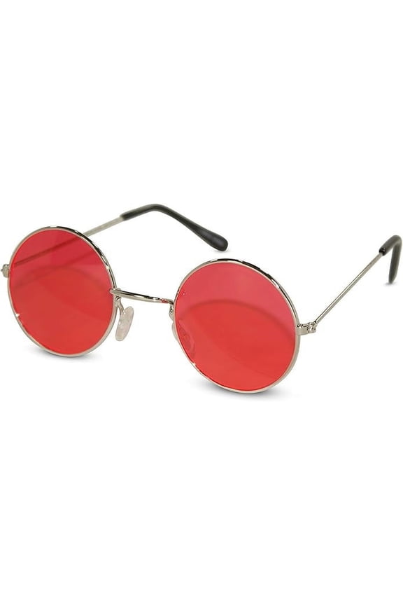 Round Circular Party Retro Hippie Sunglasses with Colored Lens
