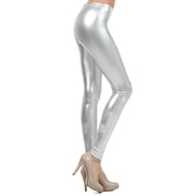 Shiny Metallic Full Length Leggings Costume Pants