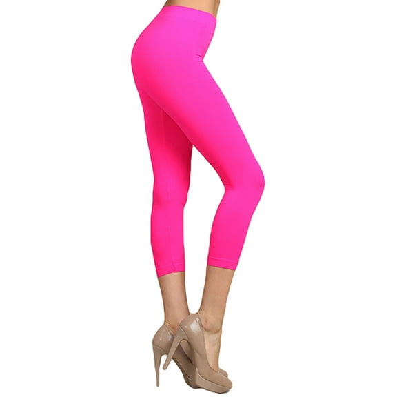 Neon Nation Solid Color Seamless Cropped Capri High-Rise Leggings