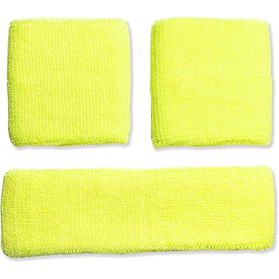 Neon Nation Sweatband Combo Pack - Two Wristbands and One Headband