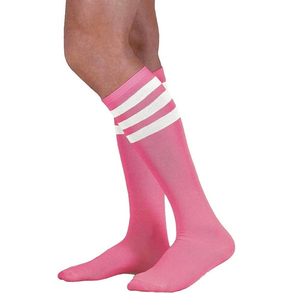 Neon Nation Unisex Adult Size Colored Knee High Sock with Various Color Stripes