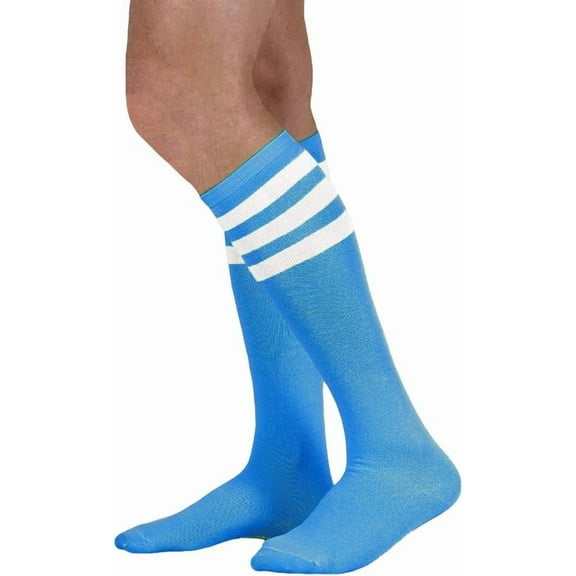 Neon Nation Unisex Adult Size Colored Knee High Sock with Various Color Stripes