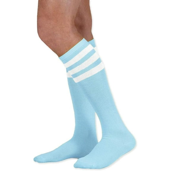 Neon Nation Unisex Adult Size Colored Knee High Sock with Various Color Stripes