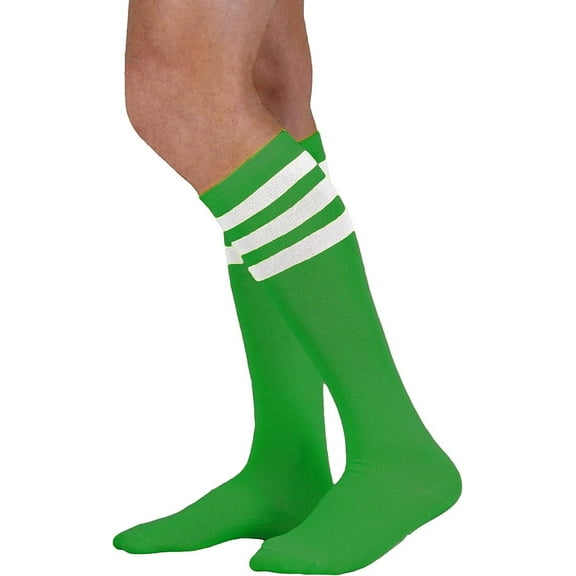 Neon Nation Unisex Adult Size Colored Knee High Sock with Various Color Stripes