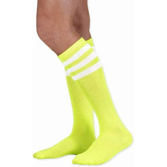 Neon Nation Unisex Adult Size Colored Knee High Sock with Various Color Stripes