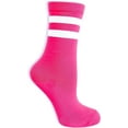 thumbnail image 1 of Neon Nation Unisex Adult Size Neon Colored Mid Calf High Sock with Two Colored Stripes, 1 of 5
