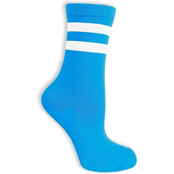 Neon Nation Unisex Adult Size Neon Colored Mid Calf High Sock with Two Colored Stripes