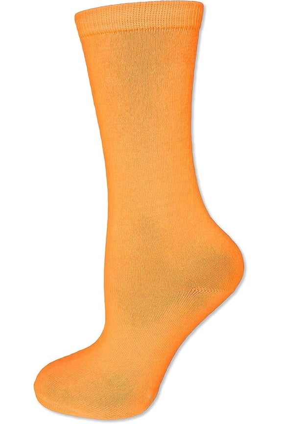 Unisex Solid Color Mid Calf High Neon Sock with No Stripes