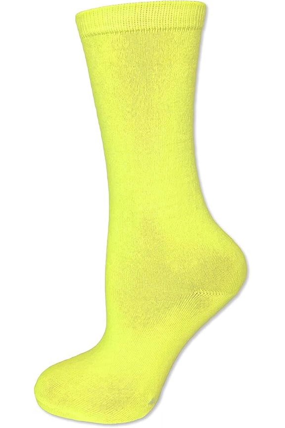 Unisex Solid Color Mid Calf High Neon Sock with No Stripes