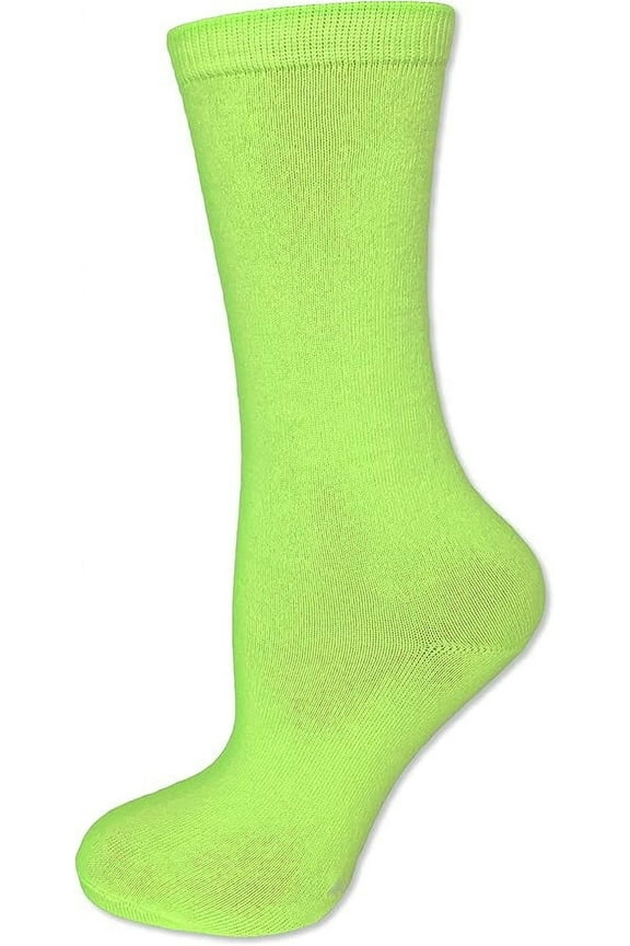 Unisex Solid Color Mid Calf High Neon Sock with No Stripes