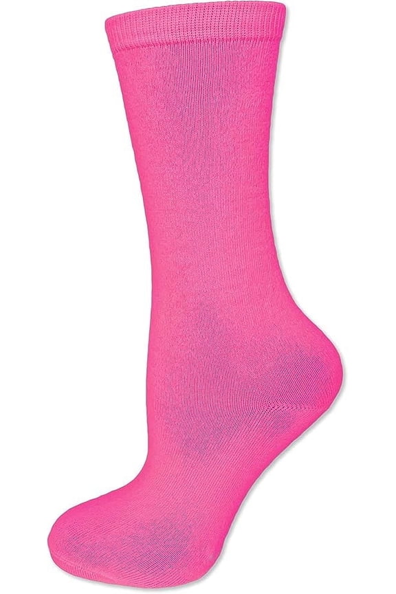 Unisex Solid Color Mid Calf High Neon Sock with No Stripes