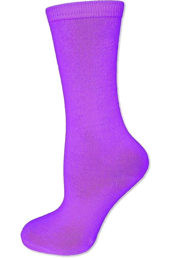 Unisex Solid Color Mid Calf High Neon Sock with No Stripes