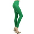 thumbnail image 1 of Neon Nation Women’s Solid Color Full Length Seamless High Waist Leggings 80s Costume Pants, Kelly Green, 1 of 2