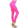 thumbnail image 1 of Neon Nation Women's Solid Color Full-Length Seamless High-Waist Leggings, Neon Pink, 1 of 5