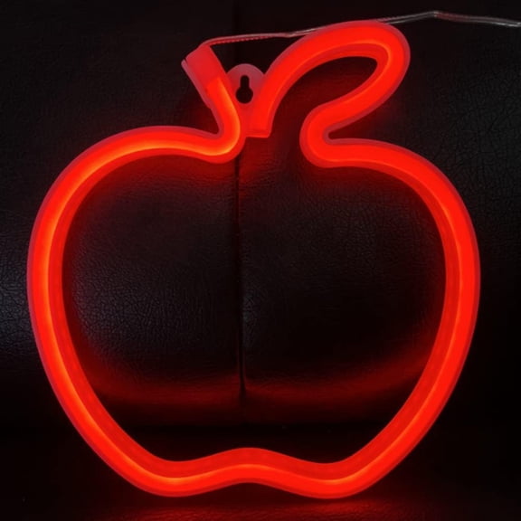 Neon Night Light, LED Neon Signs Night Light Apple Neon Lights Neon Lights for Kids Bedroom Battery USB Operated