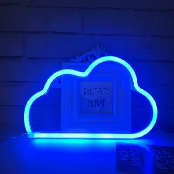 Neon Night Light, LED Neon Signs Night Light Clouds Neon Lights Neon Lights for Kids Bedroom Battery USB Operated