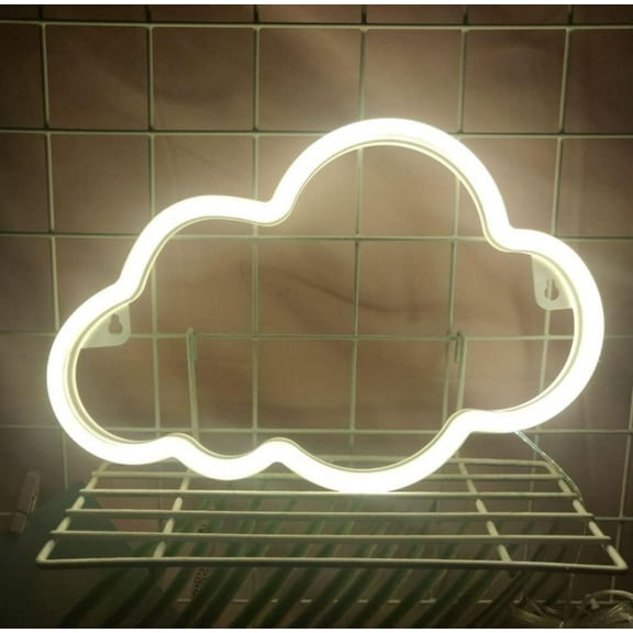 Neon Night Light, LED Neon Signs Night Light Clouds Neon Lights Neon Lights for Kids Bedroom Battery USB Operated