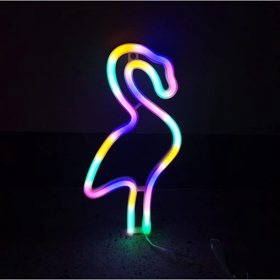 Neon Night Light, LED Neon Signs Night Light Flamingo Neon Lights Neon Lights for Kids Bedroom Battery USB Operated
