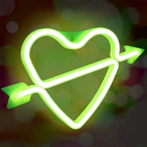 Neon Night Light, LED Neon Signs Night Light Heart Neon Lights Neon Lights for Kids Bedroom Battery USB Operated (Green)