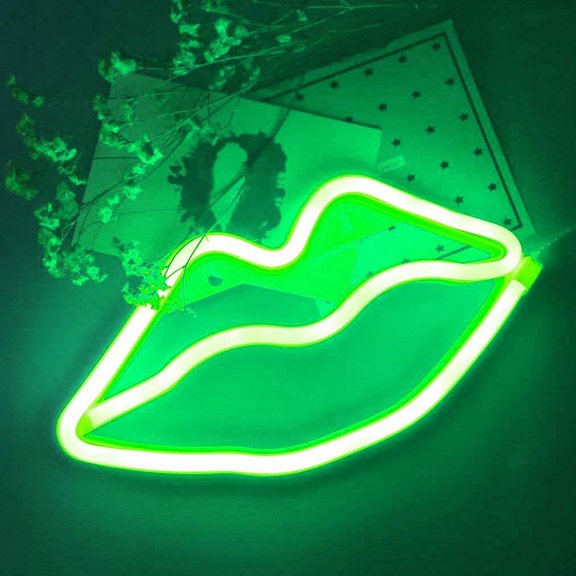 Neon Night Light, LED Neon Signs Night Light Lips Neon Lights Neon Lights for Kids Bedroom Battery USB Operated