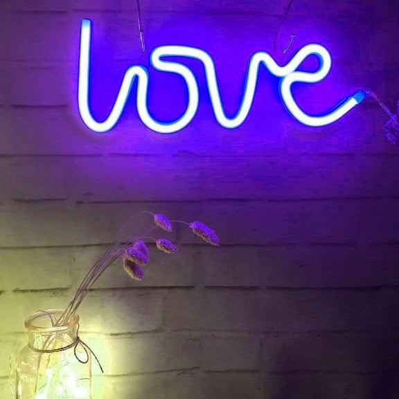 Neon Night Light, LED Neon Signs Night Light Love Neon Lights Neon Lights for Kids Bedroom Battery USB Operated