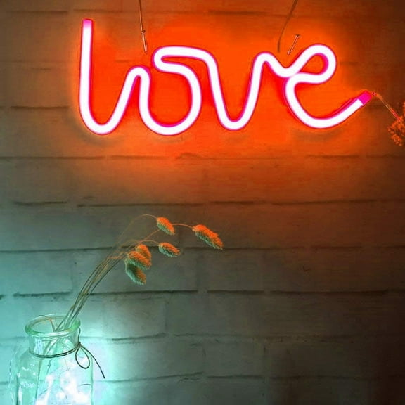 Neon Night Light, LED Neon Signs Night Light Love Neon Lights Neon Lights for Kids Bedroom Battery USB Operated