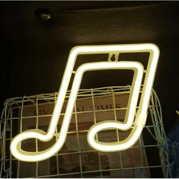 Neon Night Light, LED Neon Signs Night Light Music Neon Lights Neon Lights for Kids Bedroom Battery USB Operated