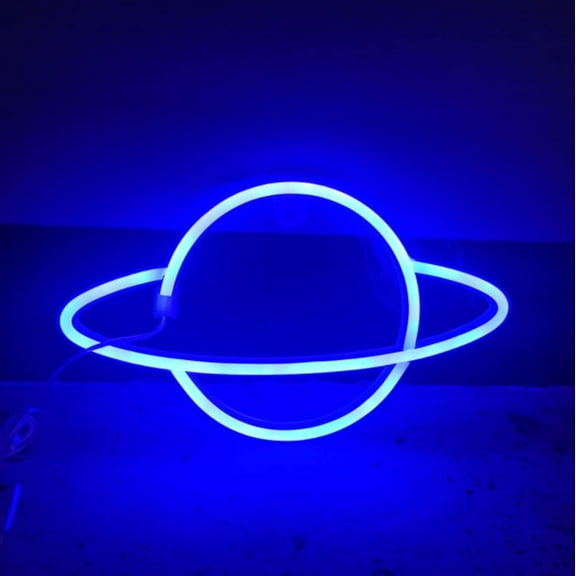 Neon Night Light, LED Neon Signs Night Light Planet Neon Lights Neon Lights for Kids Bedroom Battery USB Operated