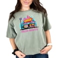 thumbnail image 1 of Neon Nights Graphic T-Shirt, Retro Neon Sign Art Tee, Vintage Car and Diner Tshirt, 80s Aesthetic Shirt, Vibrant Color Print Top, Moss Comfort Colors T-Shirt, Medium, 1 of 1