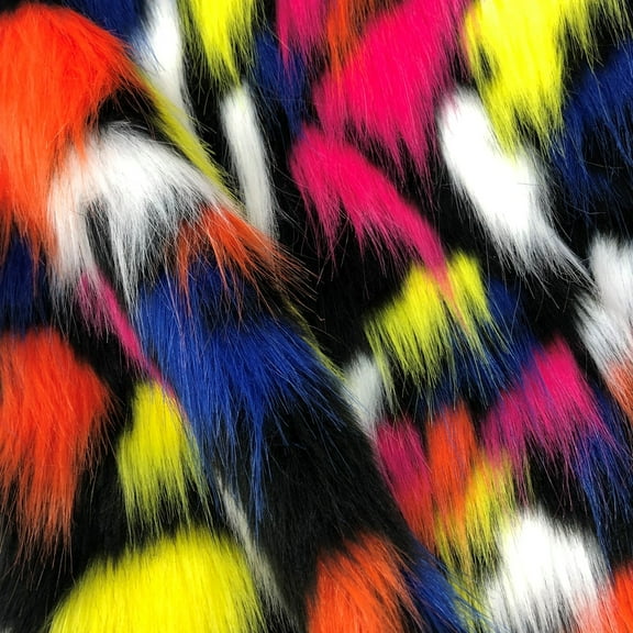 Neon Onyx Orange Mikado Multi Patch Fur