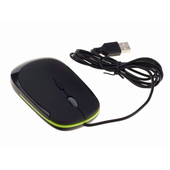 Neon Optical Usb Mouse Dual-Button With Scroll-Wheel Black/Green