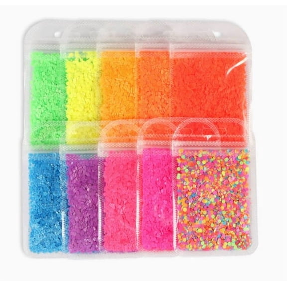 Neon Orange Dot Nail Glitter Sequins, Mixed Sizes Round Polka Dots Nail Art Flakes, Shiny Acrylic Nail Decorations for DIY Manicure, Salon Nail Art Design & Daily Nail Decoration