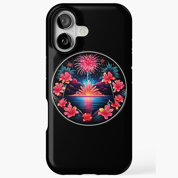 Neon Orchids Hawaii Tropical Display iPhone Case 17 16 15 14 13 12 11 Pro Max