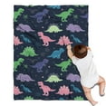 thumbnail image 1 of Neon Outline Dinosaurs Vibrant Blanket,Comfortable Soft Lamb Wool Throw Blanket,All Season,Warm Lightweight Blankets for Sofa Bed Couch Living Room Chair,30"x40", 1 of 4