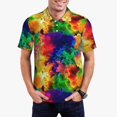 thumbnail image 1 of Neon Paint Casual T-Shirts Colorful Marble Print Polo Shirt Men Fashion Shirt Summer Short, 1 of 5