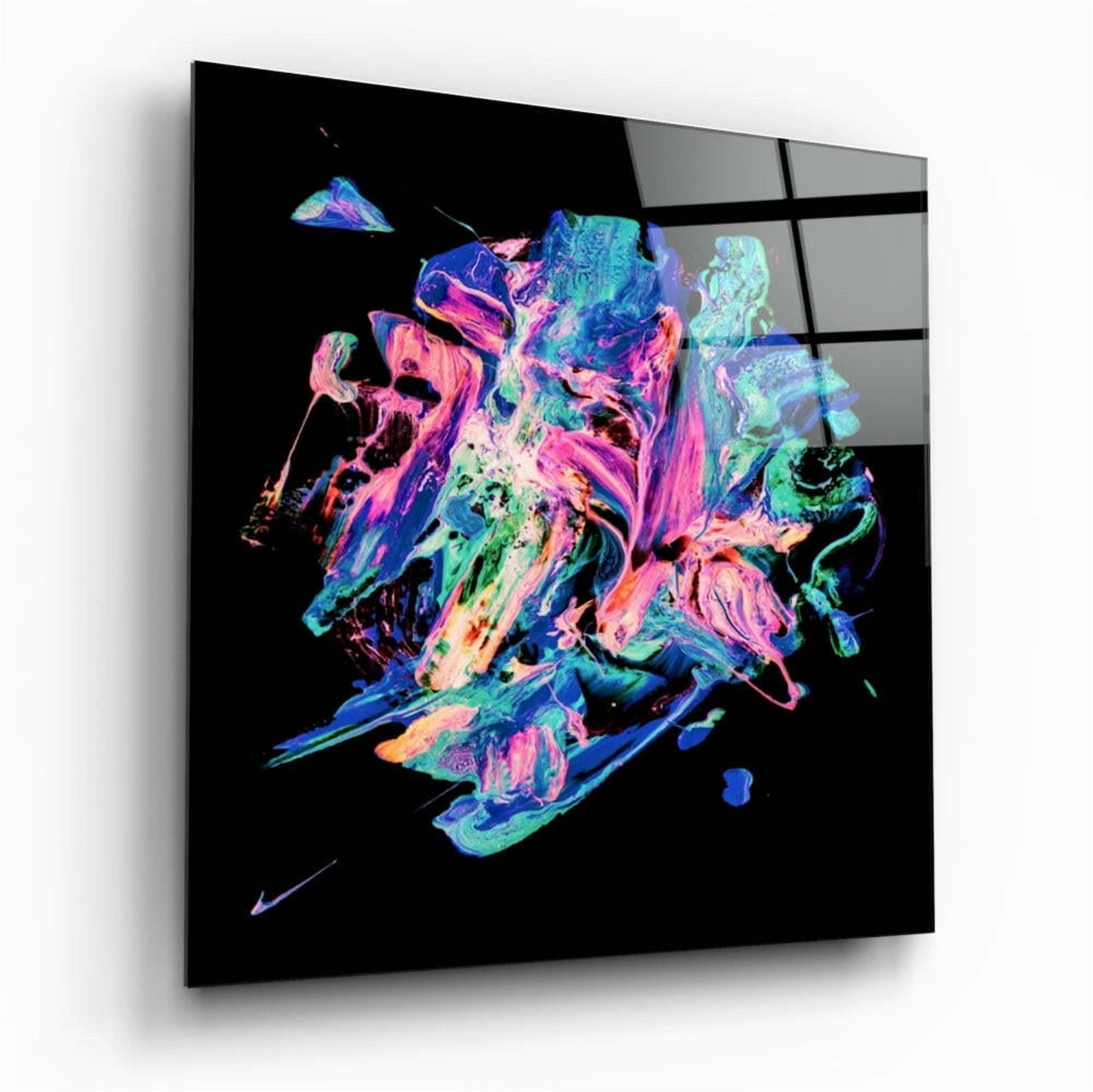 Neon Paint Explosion Glass Wall Art - Walmart.com