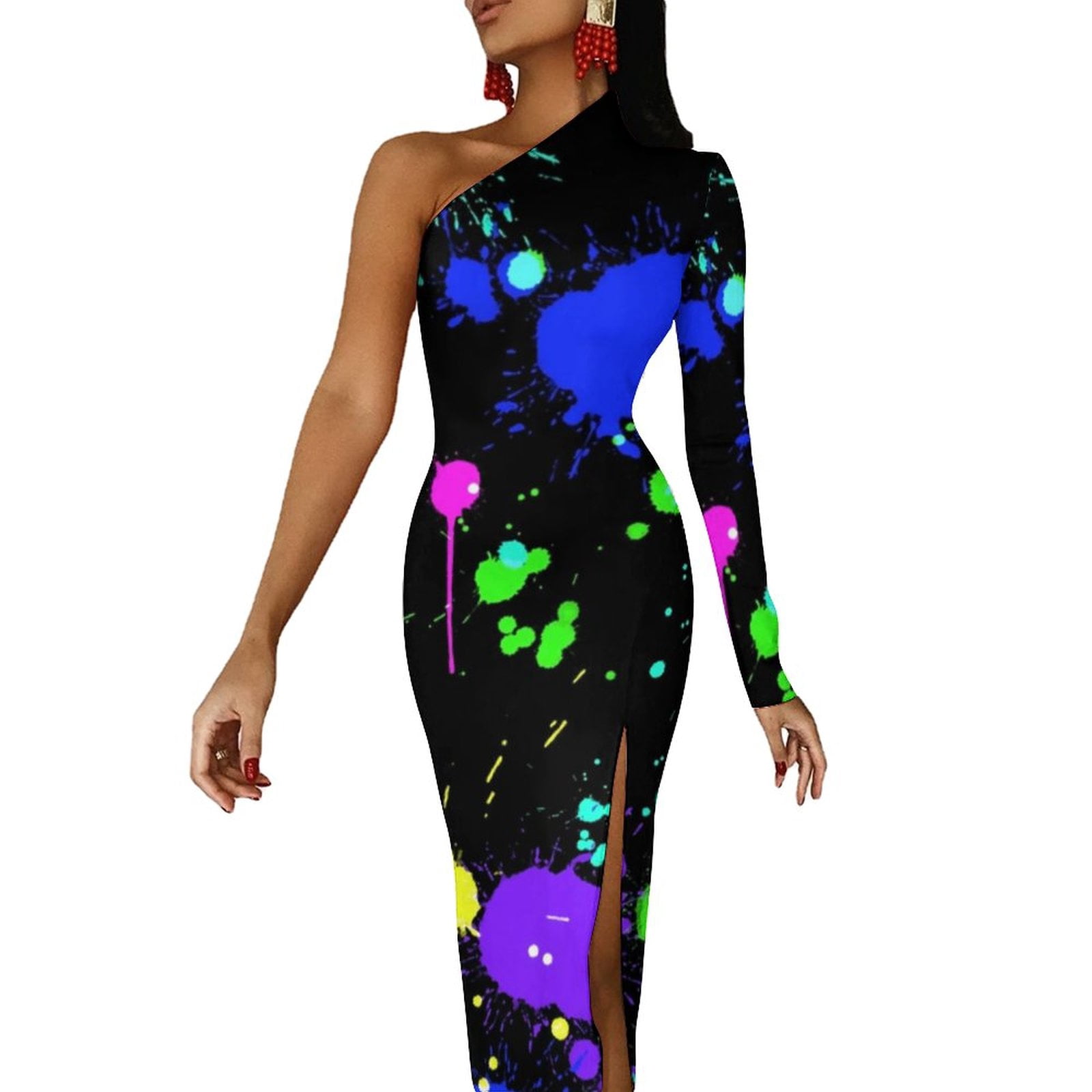 graffiti bodycon dress Hip Hop Graffiti Art Summer Maxi Dress Black Power