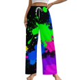 thumbnail image 1 of Neon Paint Splatters (1)-2 Pajama Pants Comfortable Elastic Waist Pajamas Fashion Sleepwear Bottoms Plus Size Homewear, 1 of 6