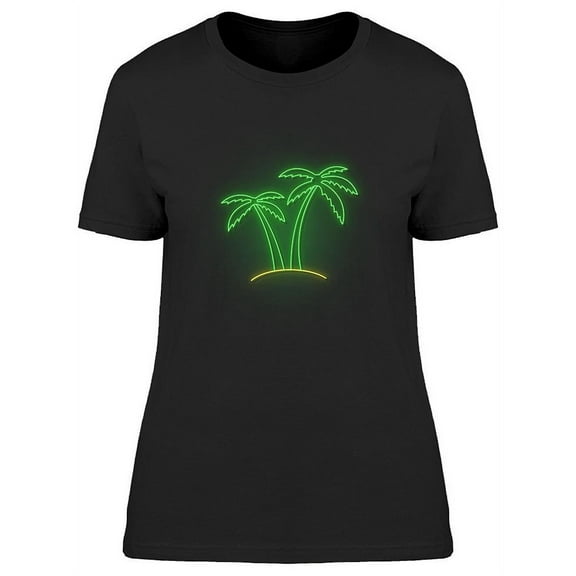 Neon Palm Design T-Shirt Women -Image by Shutterstock, Female Small
