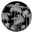 thumbnail image 1 of Neon Palm Tree Round Tablecloth - Elastic Edge, Waterproof, Durable - Minimalist Tropical Beach Sunset Design for Restaurants, 1 of 5