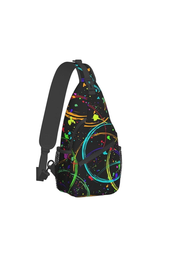 Neon Pattern Crossbody Bag Sports Paint Brush Strokes Chest Bag Unisex Women Man Fashion Shoulder Backpacks Travel