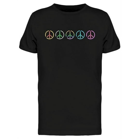 Neon Peace Sign T-Shirt Men -Image by Shutterstock, Male Small