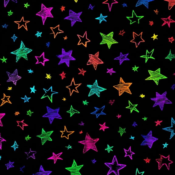 Neon Peel and Stick Wallpaper Colorful Neon Stars Black Wall Mural 23.6in x 9.8ft Self Adhesive Removable Wall Paper Renter Friendly Wallpaper for Man Cave Nursery Bedroom Cabinets