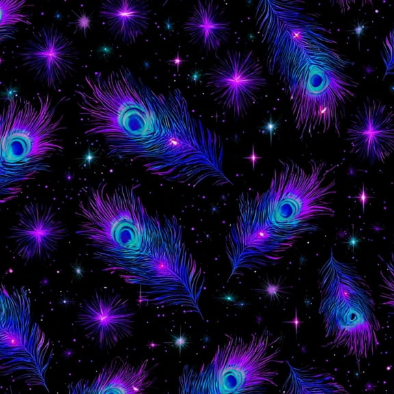 Neon Peel and Stick Wallpaper Peacock Feathers Neon Purple Blue Teal Glow Dark Wall Mural 23.6in x 9.8ft Self Adhesive Removable Wall Paper Renter Friendly Wallpaper for Nursery Bedroom Cabinets