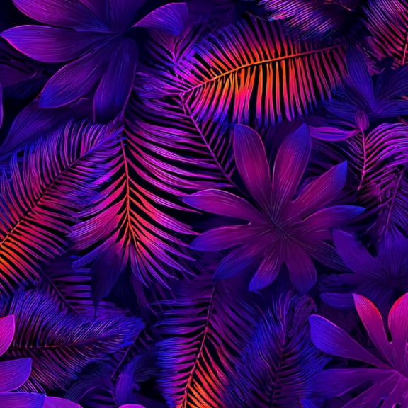 Neon Peel and Stick Wallpaper Tropical Palm Leaf Neon Purple Pink Dark Wall Mural 23.6in x 9.8ft Self Adhesive Removable Wall Paper Renter Friendly Wallpaper for Man Cave Nursery Bedroom Cabinets