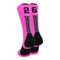 thumbnail image 1 of Neon Pink/Black Player Id Crew Number Socks (#26, Large), 1 of 2